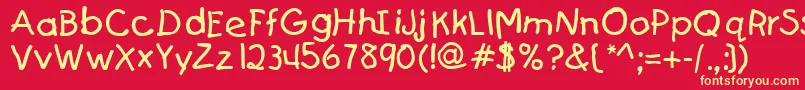 KajakaRegular Font – Yellow Fonts on Red Background