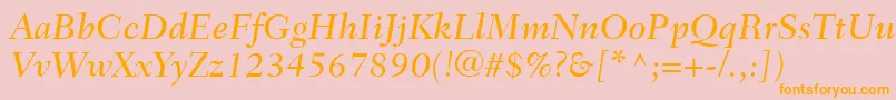 FairfieldLt56MediumItalic Font – Orange Fonts on Pink Background