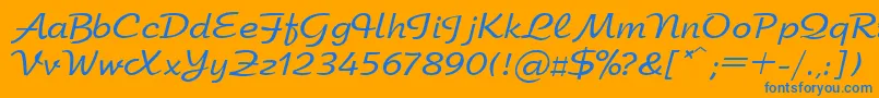 フォントArbatctt – オレンジの背景に青い文字