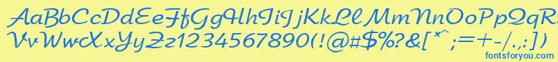 Arbatctt Font – Blue Fonts on Yellow Background