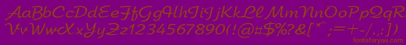 Arbatctt-Schriftart – Braune Schriften auf violettem Hintergrund