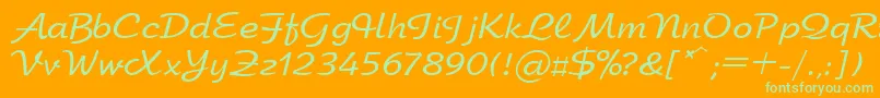 Arbatctt Font – Green Fonts on Orange Background