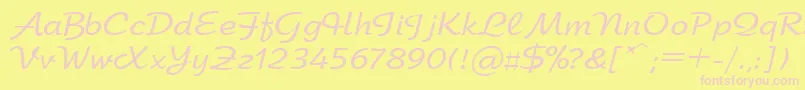 Arbatctt Font – Pink Fonts on Yellow Background