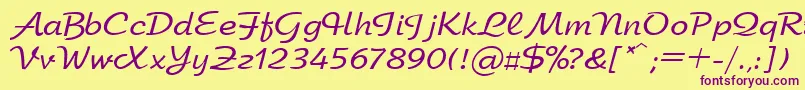 Arbatctt Font – Purple Fonts on Yellow Background