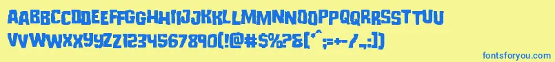 Monsterhunterstag Font – Blue Fonts on Yellow Background