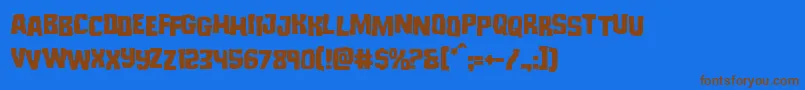 Fonte Monsterhunterstag – fontes marrons em um fundo azul
