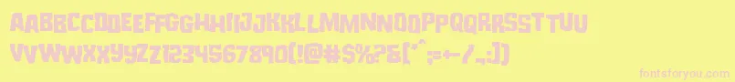 Monsterhunterstag Font – Pink Fonts on Yellow Background