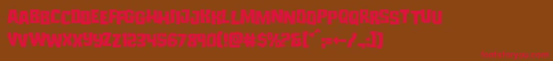 Monsterhunterstag Font – Red Fonts on Brown Background