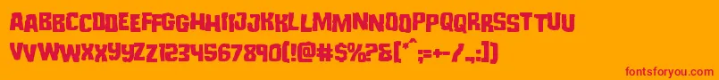 Monsterhunterstag Font – Red Fonts on Orange Background
