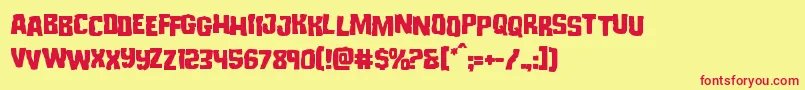 Monsterhunterstag Font – Red Fonts on Yellow Background