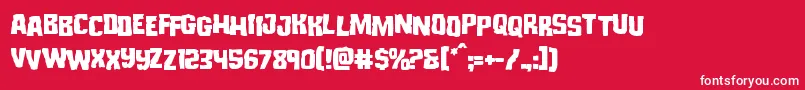 Шрифт Monsterhunterstag – белые шрифты на красном фоне
