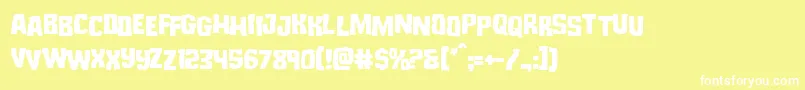 Monsterhunterstag Font – White Fonts on Yellow Background