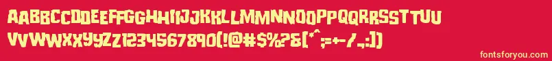 フォントMonsterhunterstag – 黄色の文字、赤い背景
