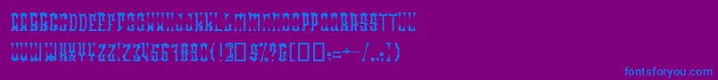 フォントRadodn – 紫色の背景に青い文字