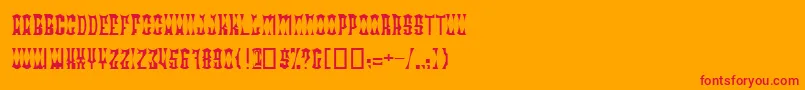 フォントRadodn – オレンジの背景に赤い文字