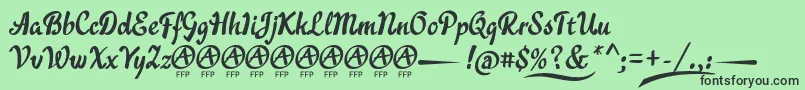 フォントAcraticaDemoFontFfp – 緑の背景に黒い文字