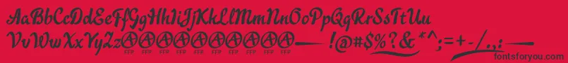 Шрифт AcraticaDemoFontFfp – чёрные шрифты на красном фоне
