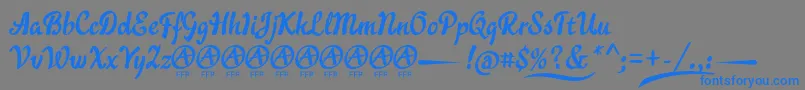 Шрифт AcraticaDemoFontFfp – синие шрифты на сером фоне