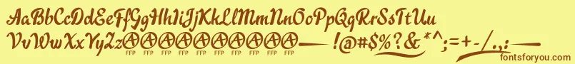 AcraticaDemoFontFfp Font – Brown Fonts on Yellow Background