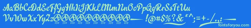 AcraticaDemoFontFfp Font – Green Fonts on Blue Background