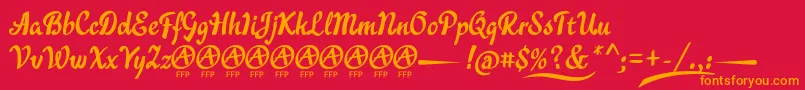 フォントAcraticaDemoFontFfp – 赤い背景にオレンジの文字