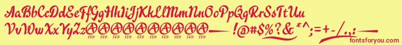 Шрифт AcraticaDemoFontFfp – красные шрифты на жёлтом фоне