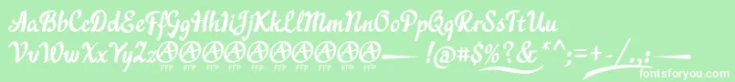 フォントAcraticaDemoFontFfp – 緑の背景に白い文字