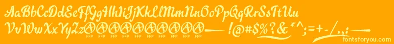AcraticaDemoFontFfp Font – Yellow Fonts on Orange Background