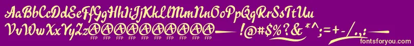 AcraticaDemoFontFfp Font – Yellow Fonts on Purple Background