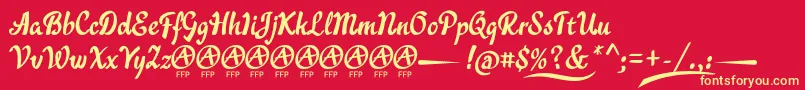 AcraticaDemoFontFfp Font – Yellow Fonts on Red Background