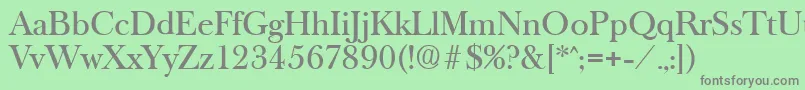 フォントOldbaskervilleMedium – 緑の背景に灰色の文字