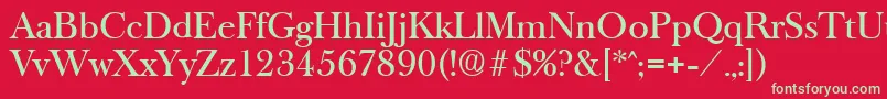 フォントOldbaskervilleMedium – 赤い背景に緑の文字