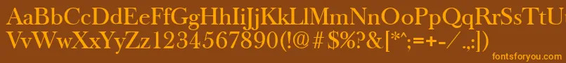 OldbaskervilleMedium Font – Orange Fonts on Brown Background