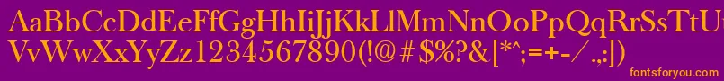 OldbaskervilleMedium Font – Orange Fonts on Purple Background