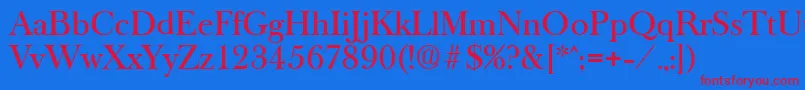 OldbaskervilleMedium Font – Red Fonts on Blue Background