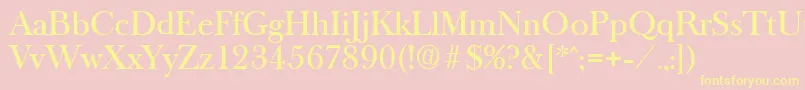 OldbaskervilleMedium Font – Yellow Fonts on Pink Background