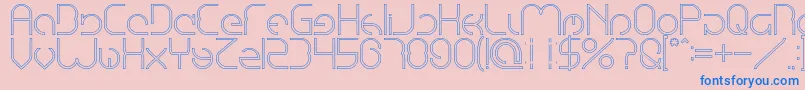 EmmiliaHollow Font – Blue Fonts on Pink Background