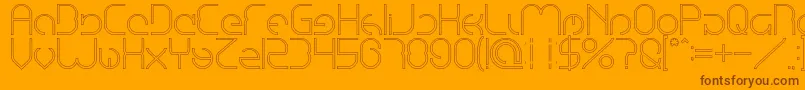EmmiliaHollow Font – Brown Fonts on Orange Background