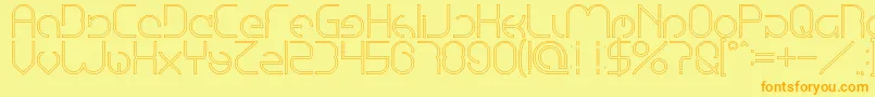 EmmiliaHollow Font – Orange Fonts on Yellow Background