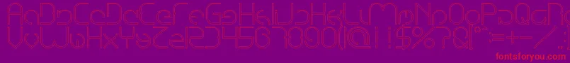 EmmiliaHollow Font – Red Fonts on Purple Background