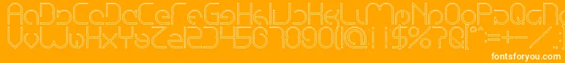 EmmiliaHollow Font – White Fonts on Orange Background