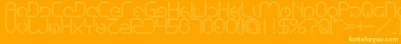 EmmiliaHollow Font – Yellow Fonts on Orange Background