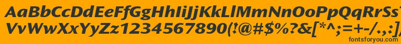Шрифт OceansansstdXboldextita – чёрные шрифты на оранжевом фоне