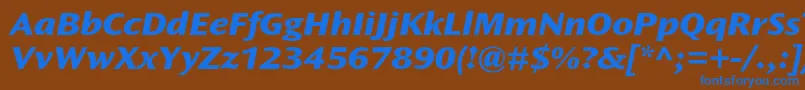 Шрифт OceansansstdXboldextita – синие шрифты на коричневом фоне