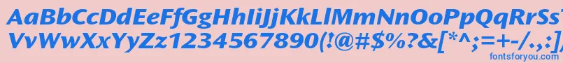 OceansansstdXboldextita Font – Blue Fonts on Pink Background
