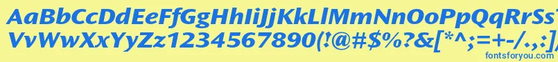 OceansansstdXboldextita Font – Blue Fonts on Yellow Background