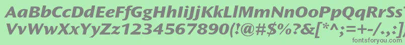 Шрифт OceansansstdXboldextita – серые шрифты на зелёном фоне