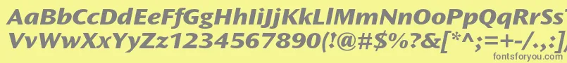 Шрифт OceansansstdXboldextita – серые шрифты на жёлтом фоне