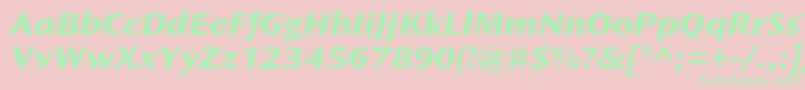 OceansansstdXboldextita Font – Green Fonts on Pink Background