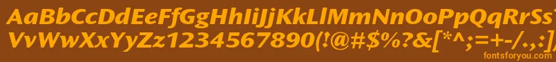 OceansansstdXboldextita Font – Orange Fonts on Brown Background